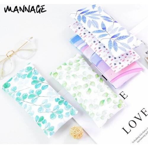 3pcs Women Portable PU Sunglasses Pouch Ladies Girls Leaves Printing Eyeglasses Protective Bag 180*90mm