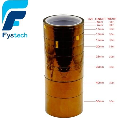 40mmX30m 12mmX30m 20mmX33m 35mmX30m 10mmX30m 7mmX30m 25mmX30m 15mmX30m 4mmX30m 50mmX30m Adhesive Tape Polyimide Tape For BGA