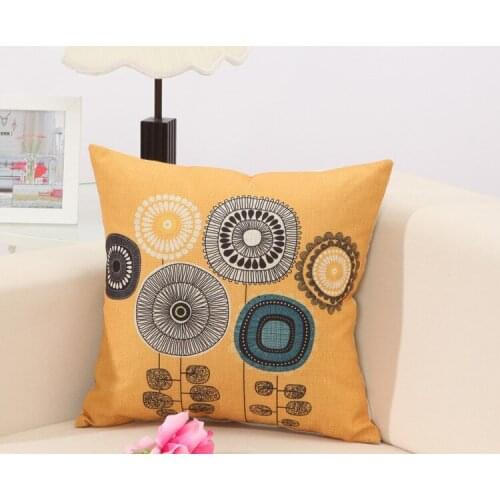 45X45Cm Sofa Embrace Pillow Case Home Decor Sun Flower Cushion Cover Cotton Linen Decorative Throw Pillow Cover Seat