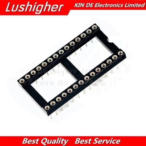 5pcs DIP-28 Round Hole 28 Pins Wide 2.54MM DIP DIP28 IC Sockets 28 PIN Adaptor Solder Type IC Connector