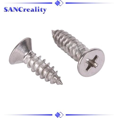 50pcs M2.6 304 Stainless steel Cross recessed countersunk Flat head tapping screws for 3d printer