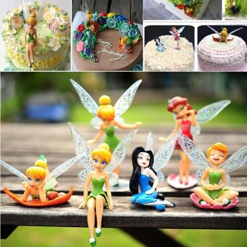 6pcs/Set DIY Miniature Flying Flower Fairy Cupcake Ornaments Succulent Decoration Cartoon Gifts Pokemon Children Cake Decoration