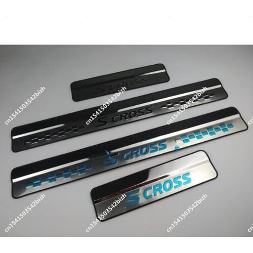 Accessories Door Sill Protectors Guards Scuff Plates Step Panel Entry Cover Overlay for 2014 2015 -2018 suzuki sx4 S-CROSS