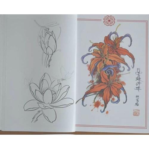 Butterfly Love Flower Tattoo Flowers Beautiful Tatoo Books Rose Tattoos Book Peony Pattern Embroidery Stencil Supplies Sale