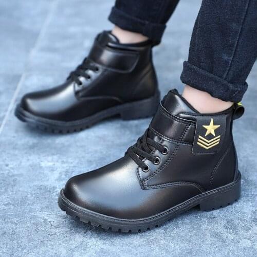 Boys Martin Boots Fashion Camouflage Children Short Shoes Kids boots Girls Snow Boots Cotton Leather Waterproof School Outdoor