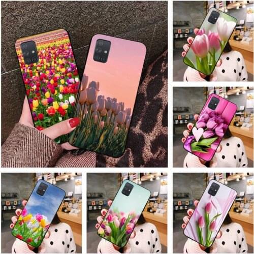 Housing Blue Spring Colorful Tulips Phone Case For Samsung Galaxy A52 A21S A02S A12 A31 A81 A10 A30 A40 A50 A70 A80 A71 A51 5G