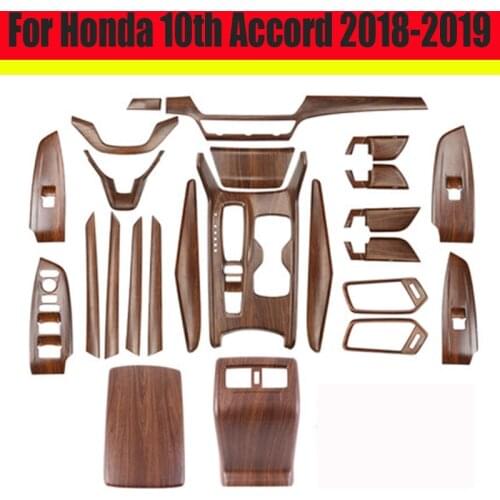 For Honda 10th Accord 2018 2019 2020 Peach Wood grain style Interior Air outlet decoration Panel Cover Trim