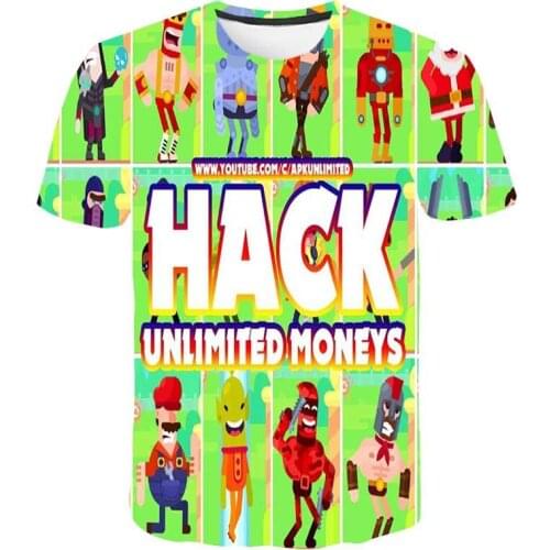 2021 anime clothes 2-16 Years Bowmasters Girls T-Shirt Boys Short Sleeve Tee Kids Cartoon Printing Tops Children Birthday Party