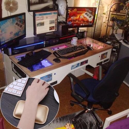 130*80*15mm PU Leather Mouse Hand Holder Soft Comfortable Mouse Pad Gaming Mouse Hand Wrist Rest Guard Hand Rest 4 Colors