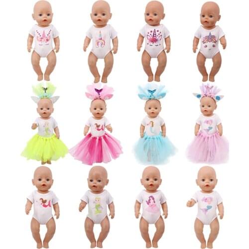 Doll Unicorn Mermaid Clothes Swimsuits 15 Styles Available For 18 Inch American&43 Cm Baby New Born Doll Generation Girl`s Toy