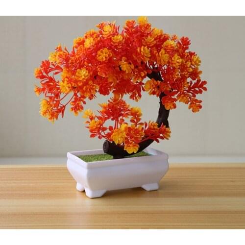 Artificial Plants Potted Bonsai Green Small Tree Plants Fake Flowers Potted Ornaments Home Garden Decor Party Hotel Decor