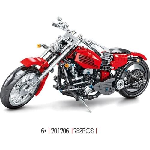 Classic Fat Boy MOTO Racing Car Motorcycle Creator City Bike Building Blocks Bricks Model Kids Toys Gifts Educational