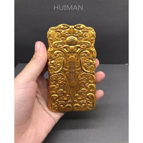 Collection China Brass Antique Imitation Command The Bronze Medal Sculpture Metal Crafts Home Decoration#12