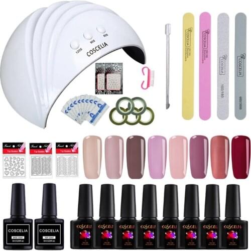 Gel Nail Polish Kit with UV Light 60S 90S 120S Timer Setting Nails Lamp Manicure Tools for Salon Home Use
