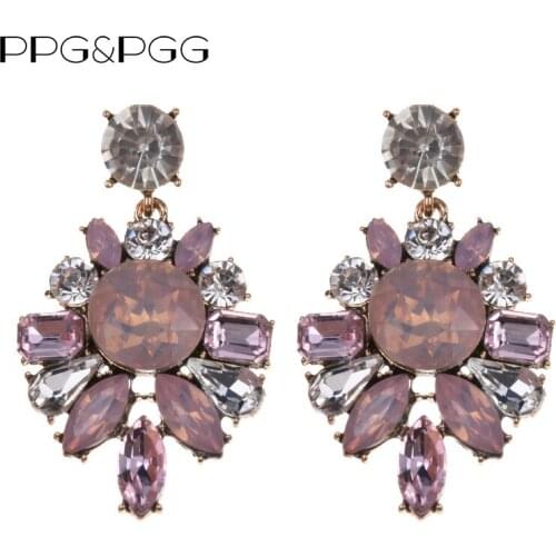 PPG&PGG Hot Sale Vintage Black & Pink Classic Luxury Drop Dangle Statement Charm Women Earrings Gifts Bohemian Fashion Jewelry