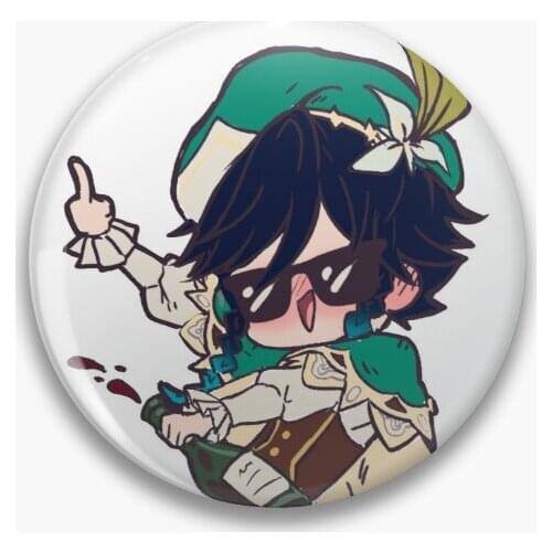 Venti Drunk Soft Button Pin Lover Cartoon Gift Funny Brooch Clothes Collar Fashion Women Lapel Pin Decor Creative Jewelry Cute