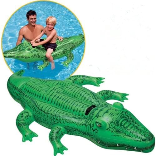 Inflatable Crocodile Seat Summer Swimming Pool Ride PVC Alligator Floating Water Row Children Water Play Toys for Beach Party