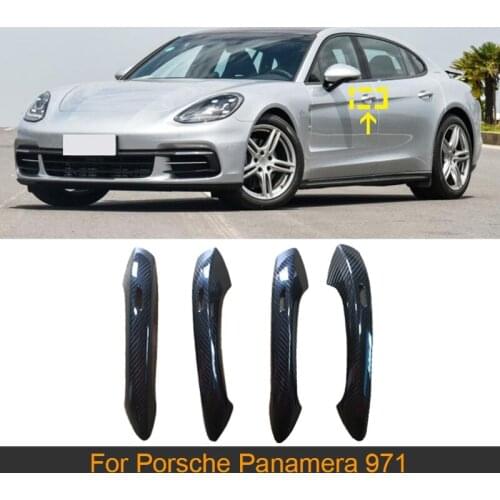 Real Carbon Fiber Door Handle Covers Trims For Porsche Panamera 971 2017 2018 2019 Car Side Door Handle Trims Covers