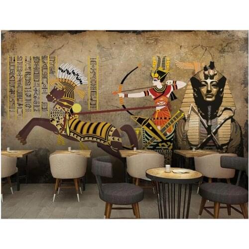 Wallpaper photo 3 d custom mural Vintage egyptian pharaoh hunting home decor in the living room Wallpaper for walls in rolls