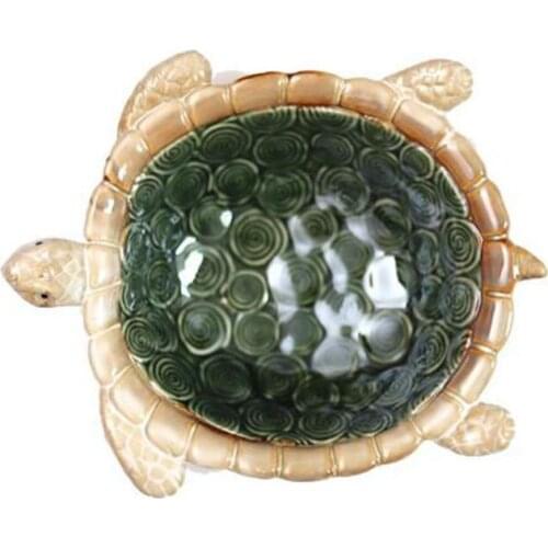 Colored Glaze Ceramic Tortoise Ashtray Cigar Ash Tray Fruit Plate Key Storage Bowl Dish Ornaments Crafts Home Decoration
