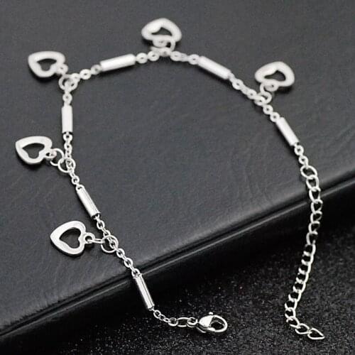 New fashion bracelet women jewelry heart-shaped Love Pendant Stainless steel bracelets for girls
