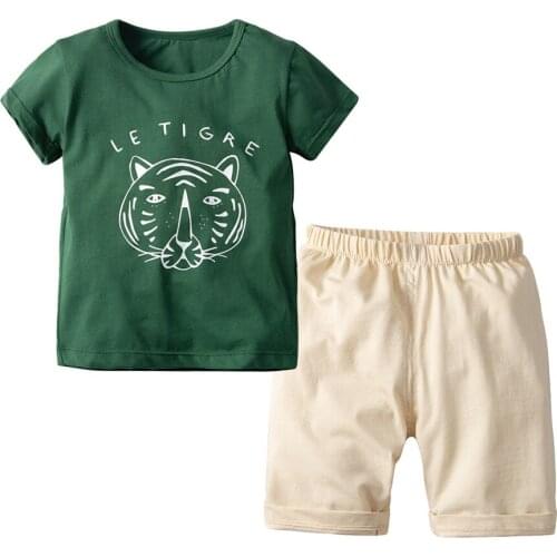 Oklady Hot Sale Brand Boys Clothing Children Summer Boys Clothes Cartoon Kids Boy Clothing Set T-shit+Pants Cotton