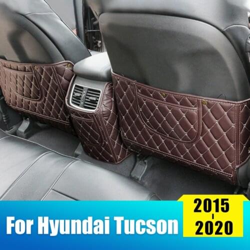 Car Seat Back Armrest Box Protective Cover Children Kick-Proof Mat For Hyundai Tucson 2015 2016 2017 2018 2019 2020 Accessories