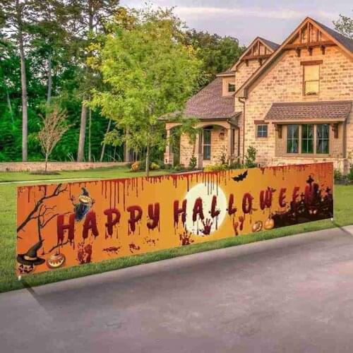 Halloween Celebration Party Hanging Decoration Porch Background Supplies Logo Outdoor Halloween Banner Pull Flag Decoration