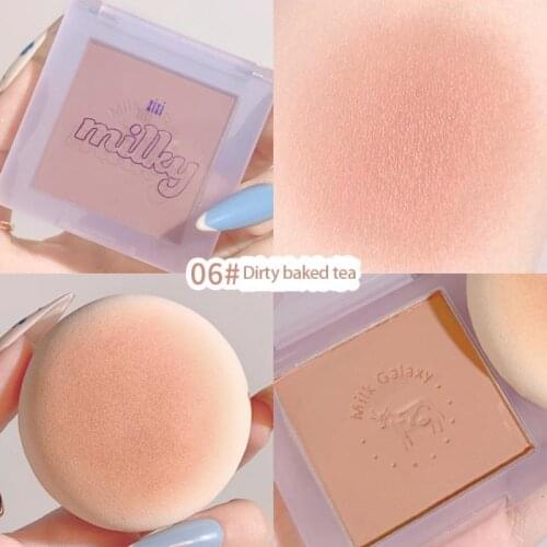 Professional Matte Milk Tea Blush Peach 6 Style Face Cheek Blusher Makeup Pink Blusher Soft Mist Makeup Easy To Faint And Dye