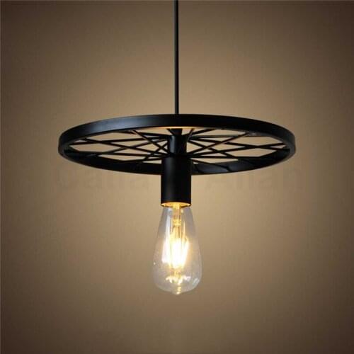 Retro nostalgic wrought iron industrial style personality bar Taiwan Internet cafe restaurant decorative wheel chandelier