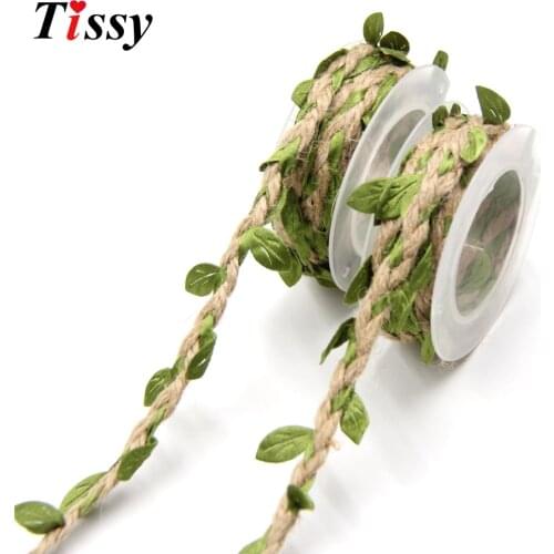 2m DIY Artificial Leaves Twine String With Leaf Silk Leaves Flower Garlands Home Garden/Wedding Party Decoration Fake Flowers