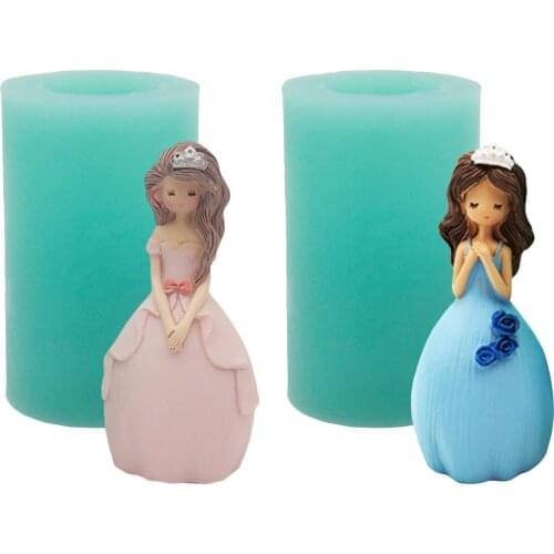 Food-grade Silicone 3D Princess Mold Fondant Soap Mould Craft Casting Molds durable washable reusable Easy to Demold Ideal Gift