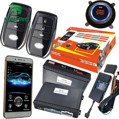 GPS Car Alarm System Push Button Start Passive Keyless Entry Remote Car Engine Start Stop Support Android and ios System 688TOY