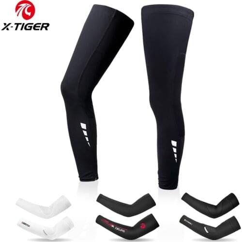 X-Tiger Sports Leg Sleeve Summer Cycling Arm Sleeve Sun Anti-UV Leg Sleeves Ice Fabric Men Women Run Fitness Cycling Leg Warmers