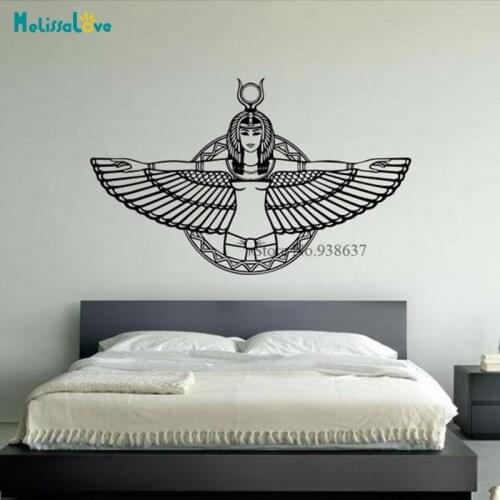 Ancient Egypt Style Sticker Egyptian Queen Statues Hathor Goddess of Love Wall Decal Home Removable Vinyl Sticker BD268