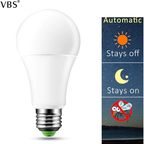 220V 110V led Lamp bulb with pir Motion Sensor Dusk to Dawn Light Bulb E27 B22 10W 15W Smart light bulb IP44 Day Night light