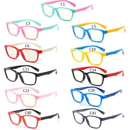 Vintage Glasses Kids Anti Blue Light Boy Girls Children Sun Glasses Clear Computer Tranparent Flexible Optical Frame UV400