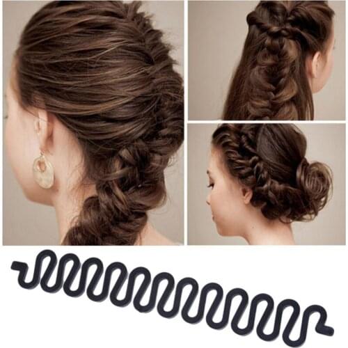 Lady French Hair Braiding Tool Weave Braider Roller Twist with Hook Hairl Fishbone Wave Curler Styling Tool DIY Accessories