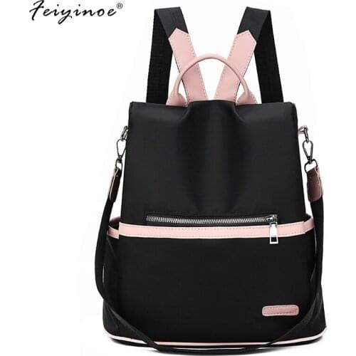 2021 Oxford cloth backpack Women Canvas Backpacks Candy Color Waterproof School Bags for Teenagers Girls Laptop Patchwork