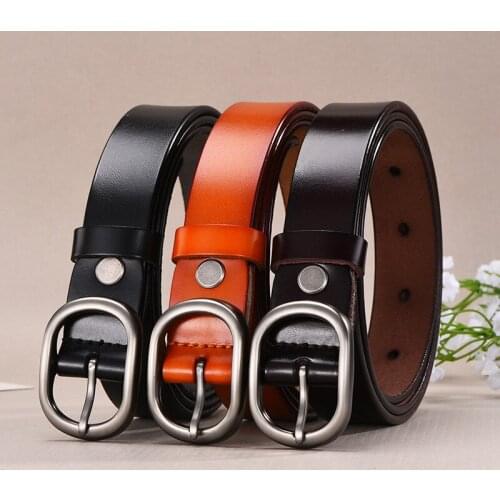 2019 Womens Luxury Strap Casual All-Match Women Genuine Leather Belt Women Fahion Retro Belts Metal Pin Buckle Jeans Belt