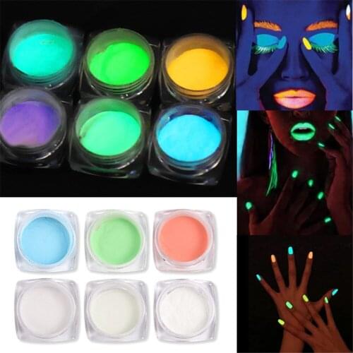 1Pcs Neon Pigment Powder Nail Glitter Gradient Fluorescent Summer Candy Chrome Dust Sequin Eyes Decorations Manicure