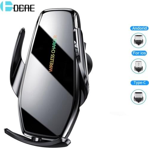 15W Automatic Qi Car Wireless Charger for Samsung S20 S10 iPhone 12 11 XS XR X 8 Magnetic USB Infrared Sensor Phone Holder Mount