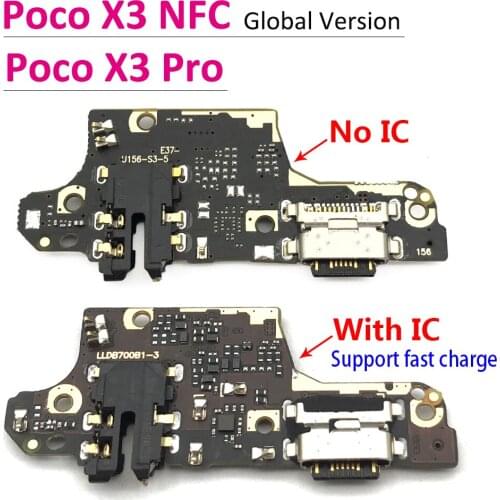 20Pcs/Lot，USB Charging Port Board Flex Cable Connector Parts For Xiaomi POCO X3 NFC Global Version