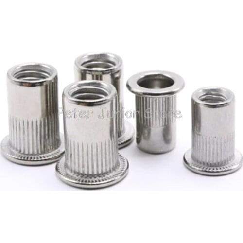 20Pcs Aluminum Alloy M3 M4 M5 M6 M8 Flat Head Threaded Rivet Insert Cap Rivet Nut GMN
