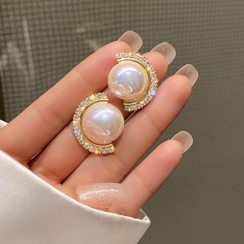 2021 New Fashion Geometric Sweet Pearl Drop Earrings Contracted Elegant Temperament Women Earrings Trend Lovely
