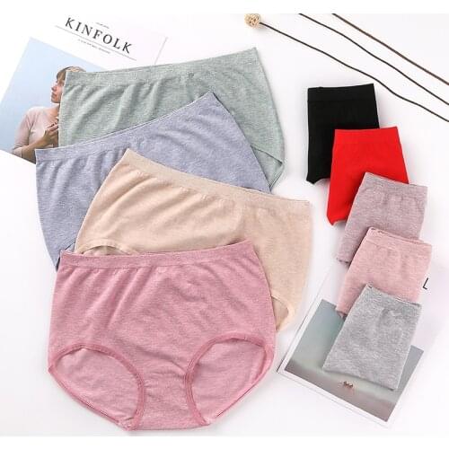 3Pcs/lot New Briefs Women Plus Size 6XL high waist Soft Modal Cotton Naked ammonia seamless Womens Panties Underwears