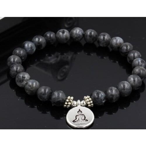 8mm dg3 elastic adjusted Charm nature stone bead Reiki Frosted agate Onyx Lotus life tree Buddha head Bracelet