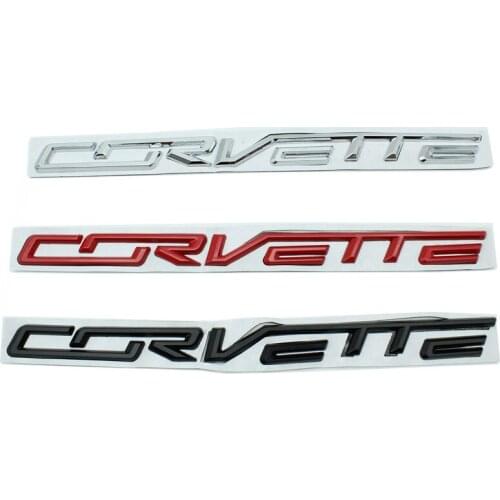 Car 3D Metal Decals Sticker For Chevrolet Corvette C3 C4 C5 C6 C7 C8 Logo Car Rear Trunk Letters Emblem Badge Styling Stickers