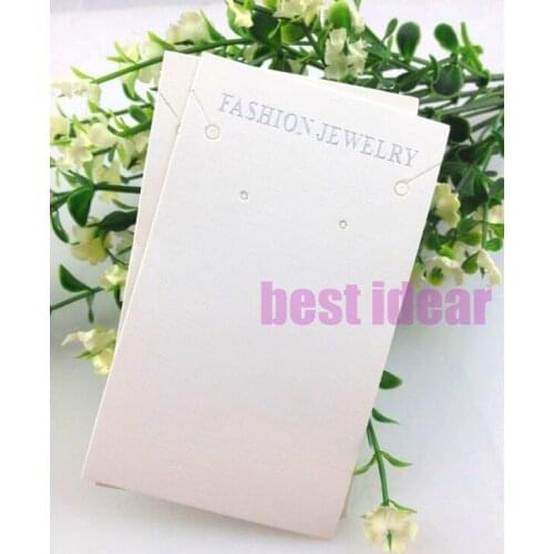 Free Shipping The Custom Jewelry&Necklace Earring Cards 200pcs/lot 6*10cm White Paper Dispaly Tags/Cards From China Design