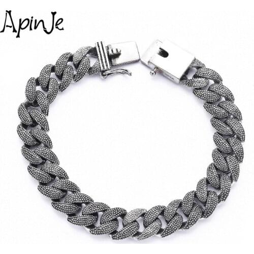 Apinje Authentic 925 Sterling Silver Women Men Chain Bracelet Fashion Mens Jewelry Silver Man Bracelets Girl Gift